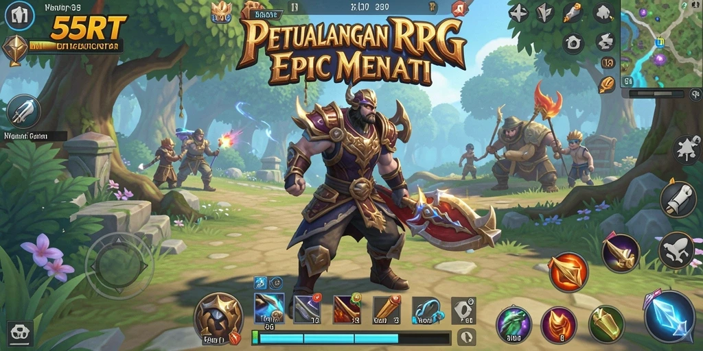Gameplay 55RT yang mendebarkan dengan karakter unik dan pertarungan seru.