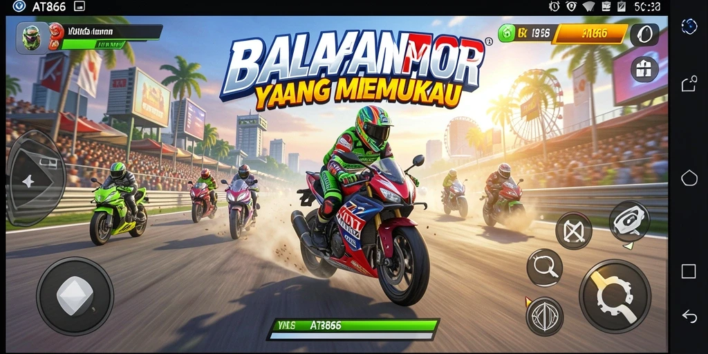 Tampilan mendebarkan dari balapan motor di AT866.