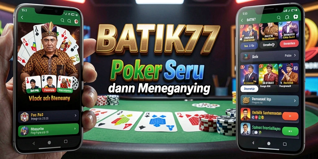 Tampilan gameplay poker seru dalam BATIK77 dengan interaksi pemain.