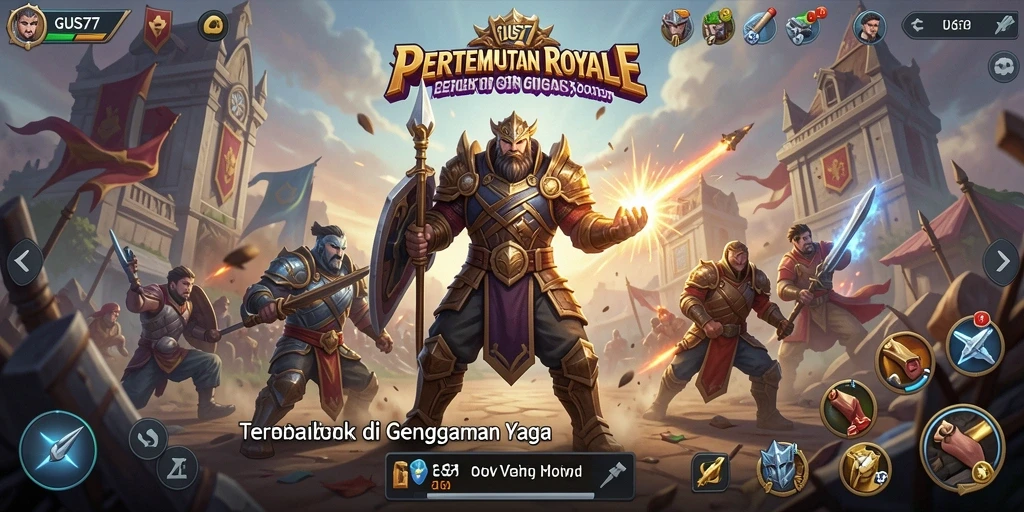 Screenshot GUS77 menampilkan aksi pertempuran seru di medan perang.