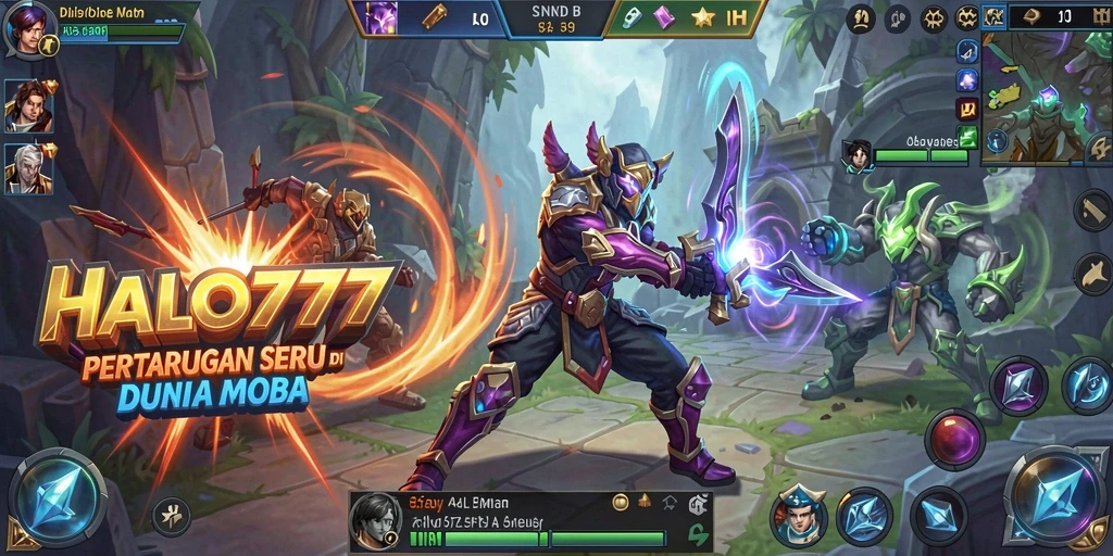 Tampilan seru dari gameplay <strong>HALO777</strong> yang memikat dalam arena MOBA.