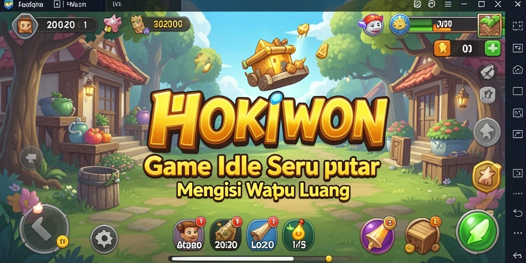 Screenshot utama HOKIWON menampilkan mekanisme gameplay Idle yang menarik.