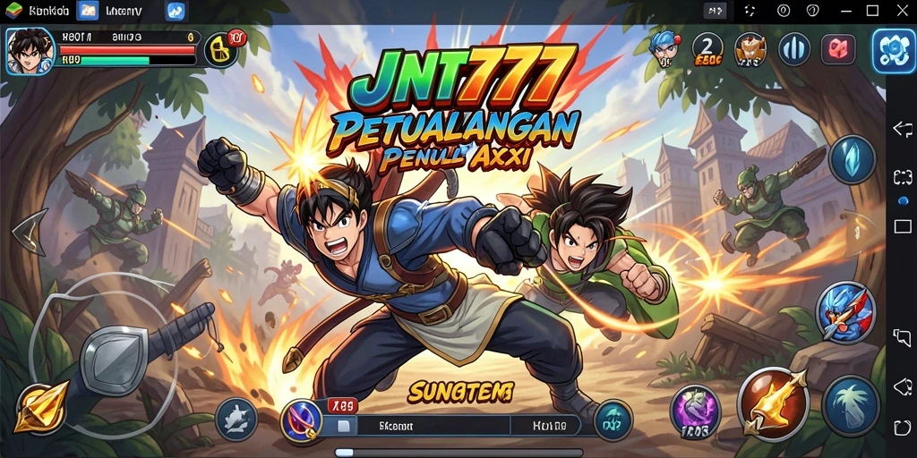 Tampilan gameplay mendebarkan dari JNT777 dengan aksi karakter Anime.