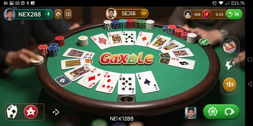 Screenshot NEX288 menampilkan gameplay Gaple yang menarik.