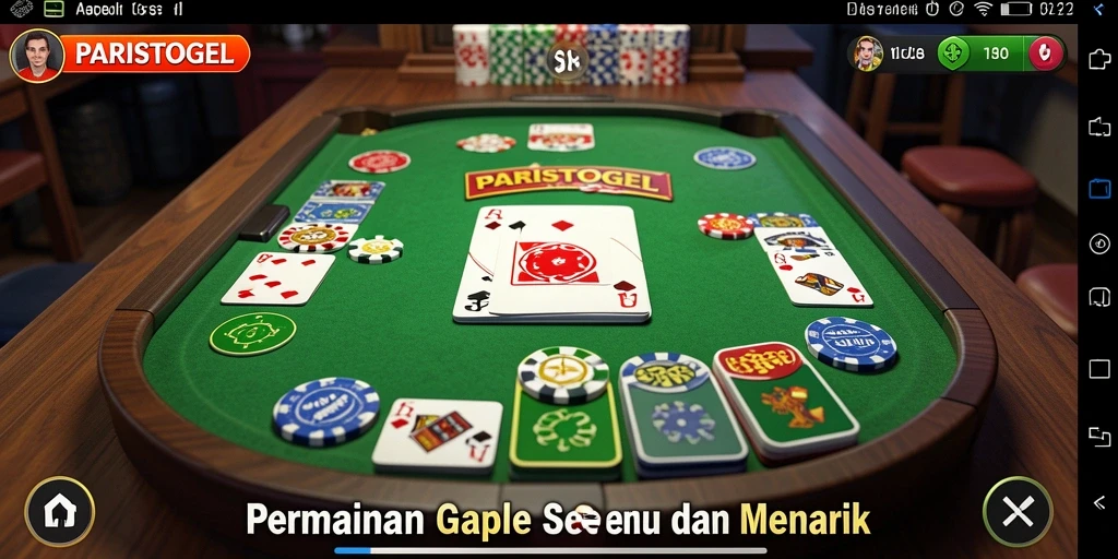 Tangkapan layar PARISTOGEL menampilkan permainan Gaple yang seru dan interaktif.