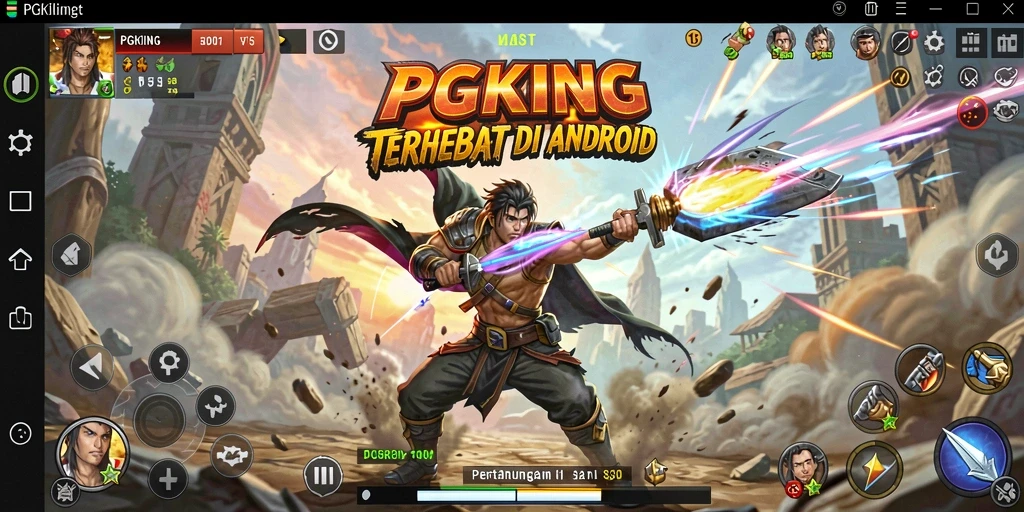 Screenshot PGKING menunjukkan aksi pertarungan yang intens dan grafik menawan.
