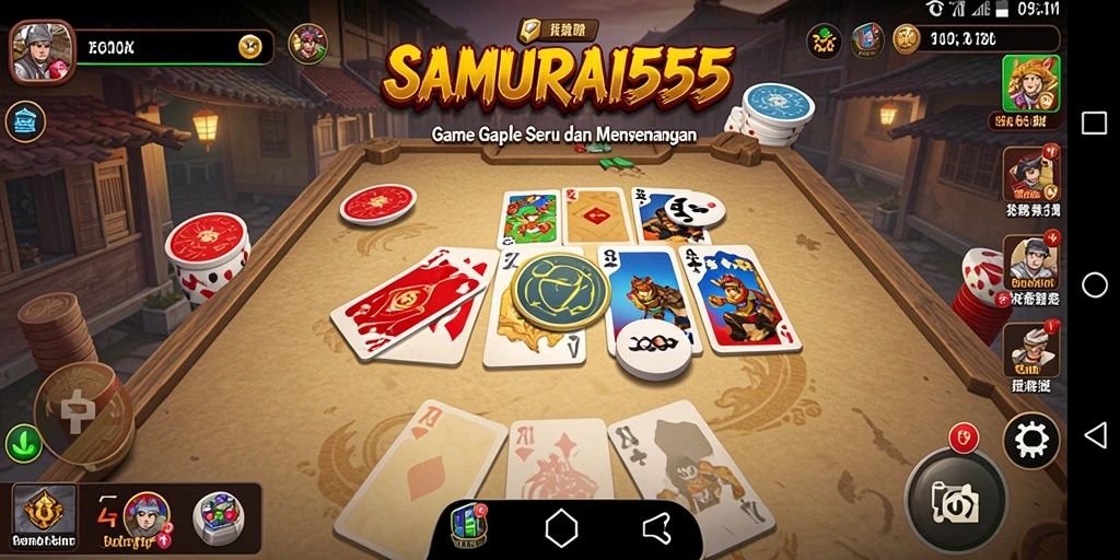 Tampilan seru gameplay Gaple di SAMURAI555.