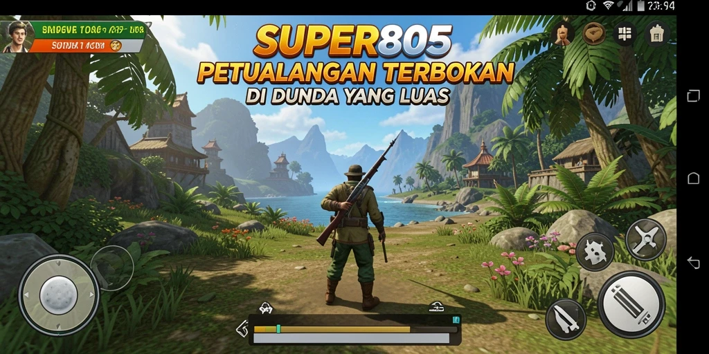 Tangkapan layar gameplay SUPER805 menampilkan momen eksplorasi dalam dunia terbuka.
