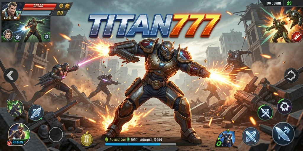Tampilan aksi seru dalam permainan TITAN777 yang mendebarkan.
