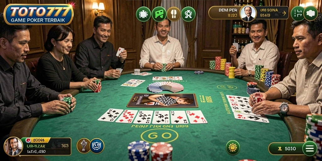 Screenshot gameplay TOTO777 menunjukkan momen seru bermain poker.