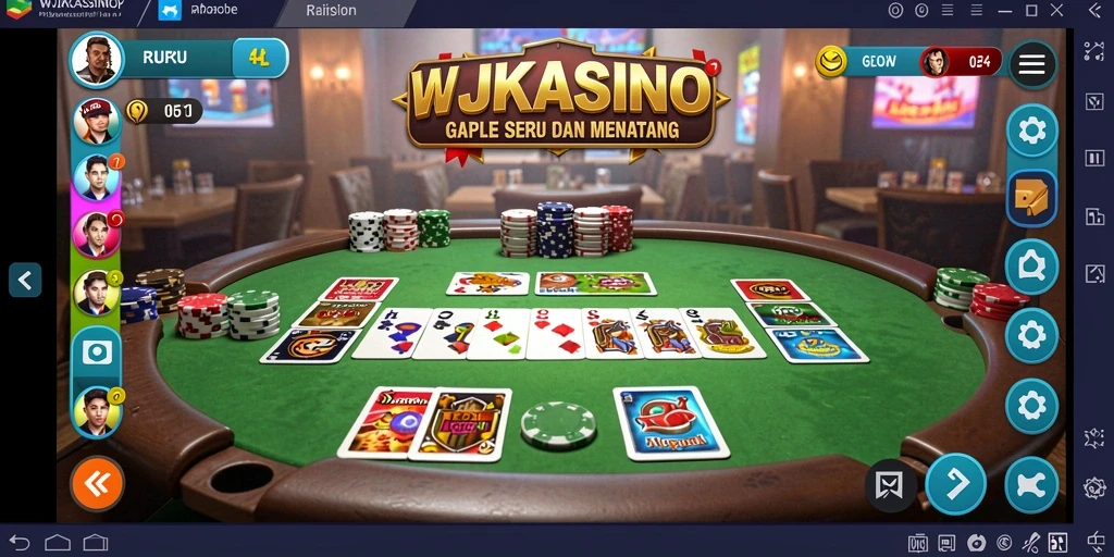 Screenshot gameplay WJKASINO yang menunjukkan keseruan permainan Gaple.