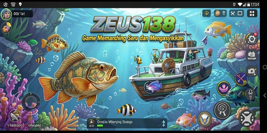 Tampilan gameplay <strong>ZEUS138</strong> yang memukau saat menangkap ikan.