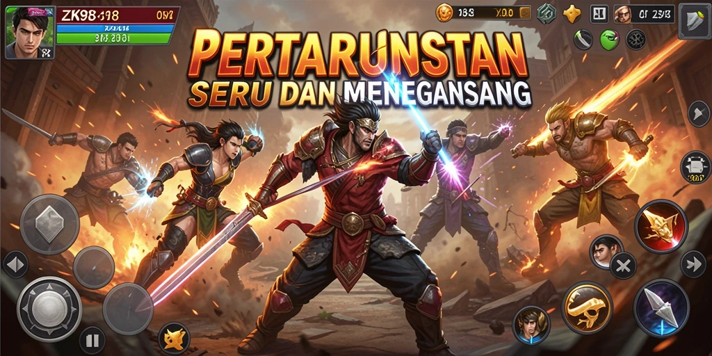 Screenshot ZK988 menampilkan aksi pertarungan yang intens dan seru.