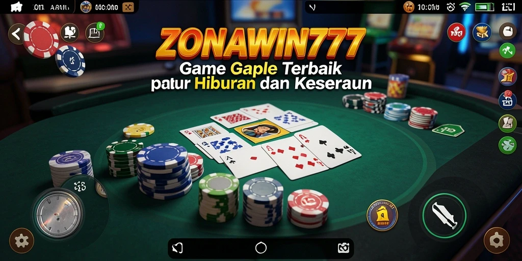 Screenshot gameplay ZONAWIN777 menampilkan suasana kompetitif bermain Gaple.